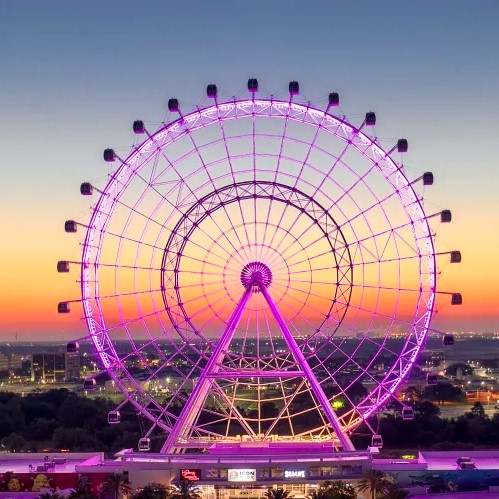 Image of a ferris wheel in Orlando at sunset