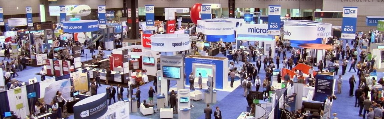 View of a tradeshow floor from above