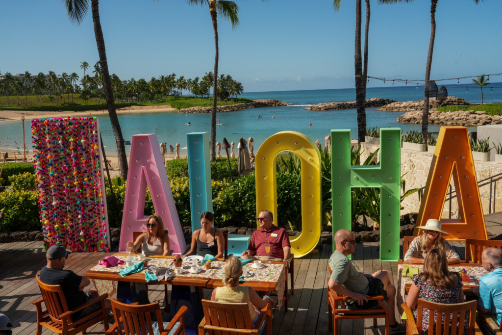 "Aloha" sign at the Welcome Brunch